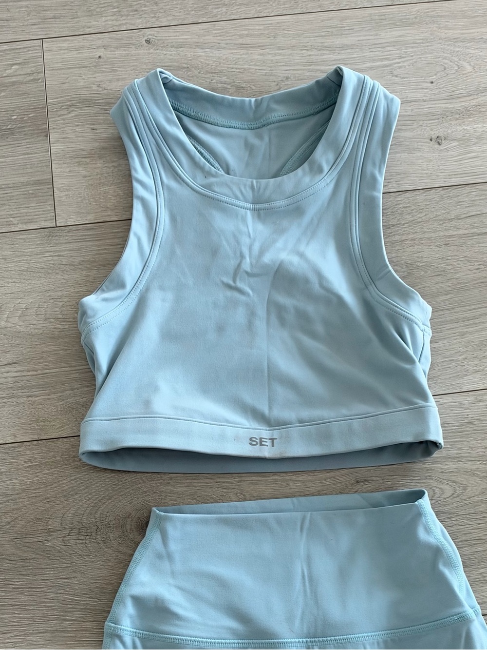 SET ACTIVE Light Blue Active Crop Tank
